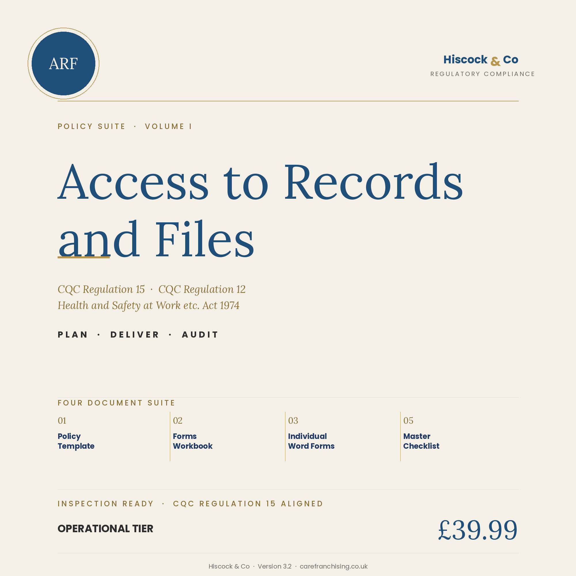 Access to Records and Files Policy Suite cover
