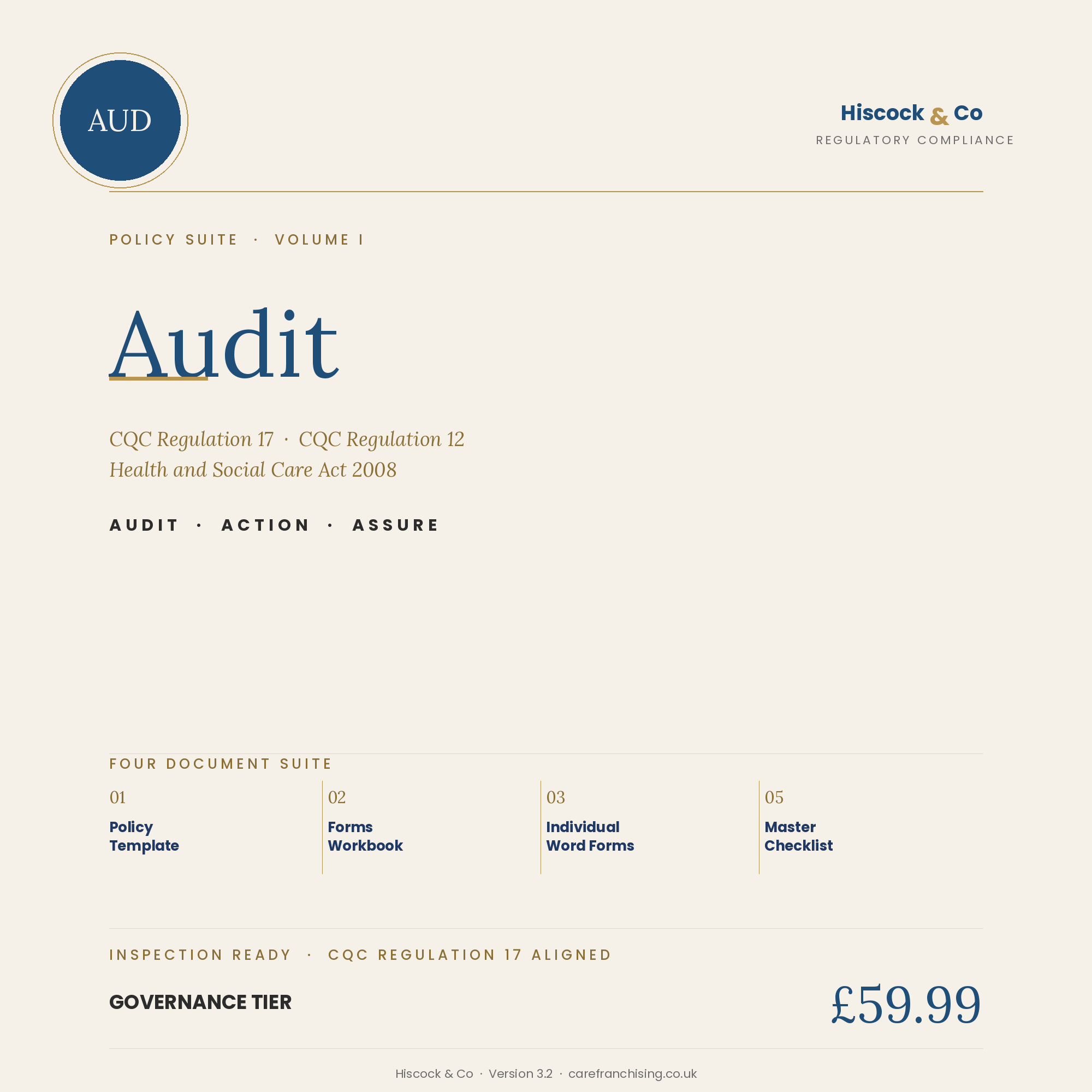 Audit and Quality Monitoring Policy Suite cover