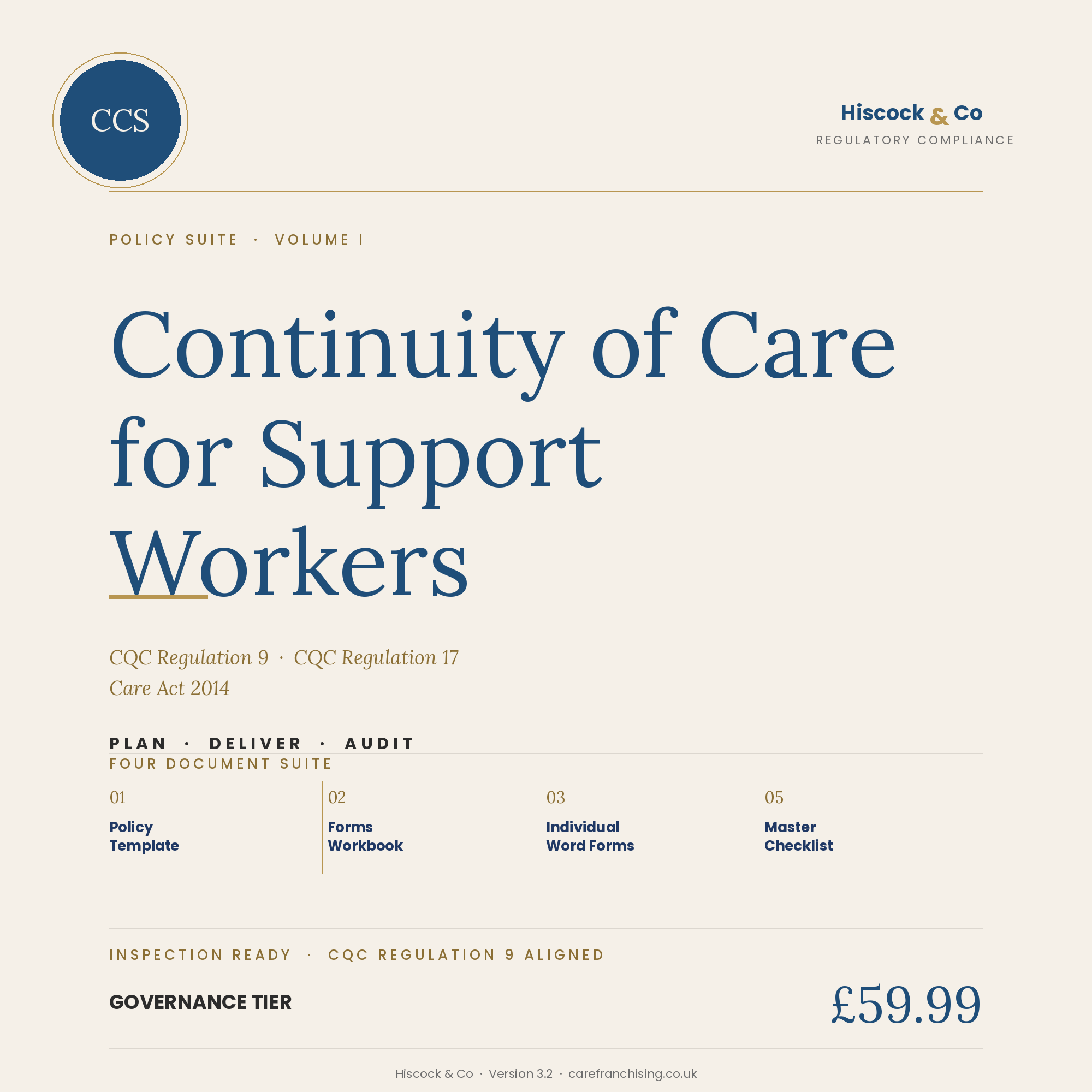 Continuity of Care for Support Workers Policy Suite cover