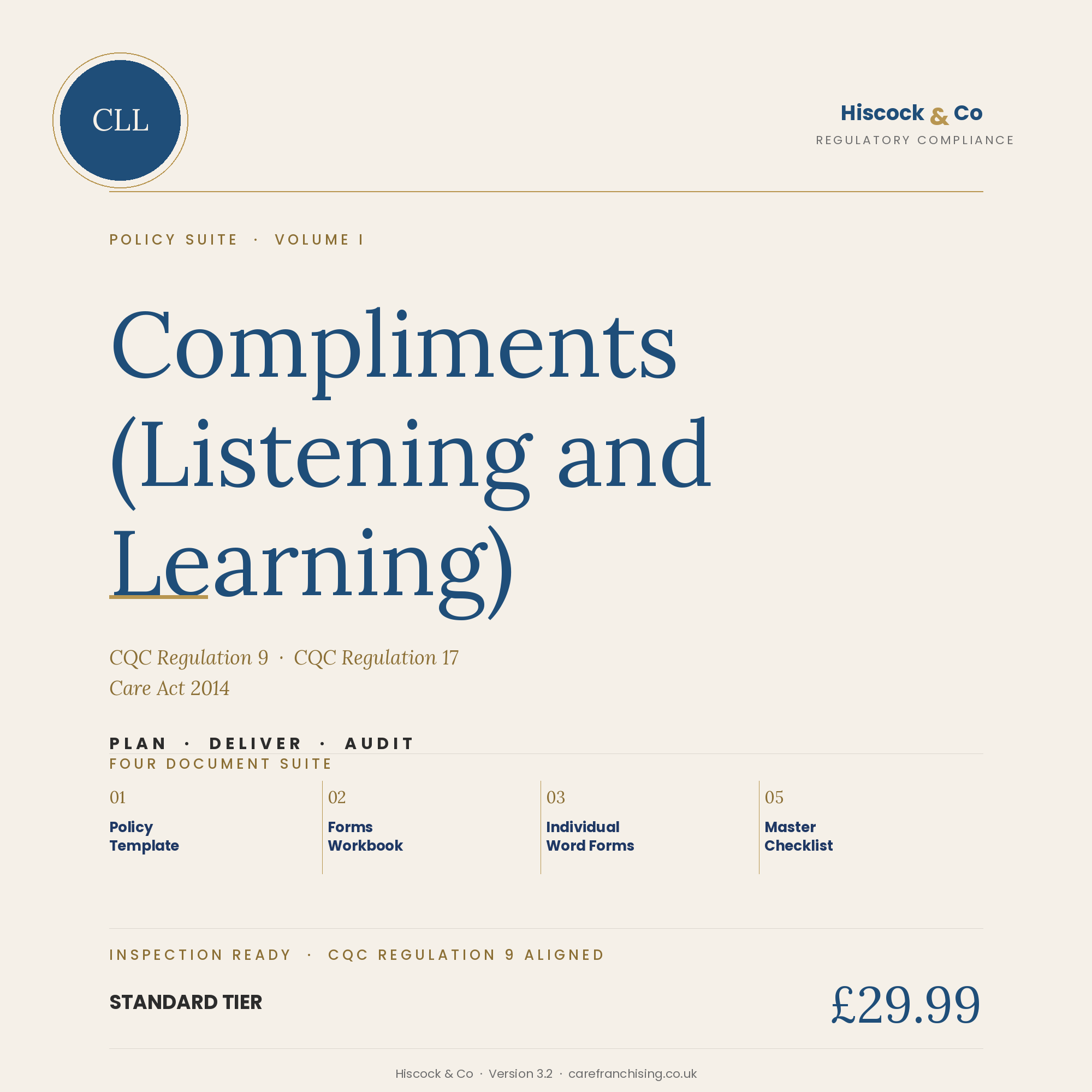 Compliments Listening and Learning Policy Suite cover
