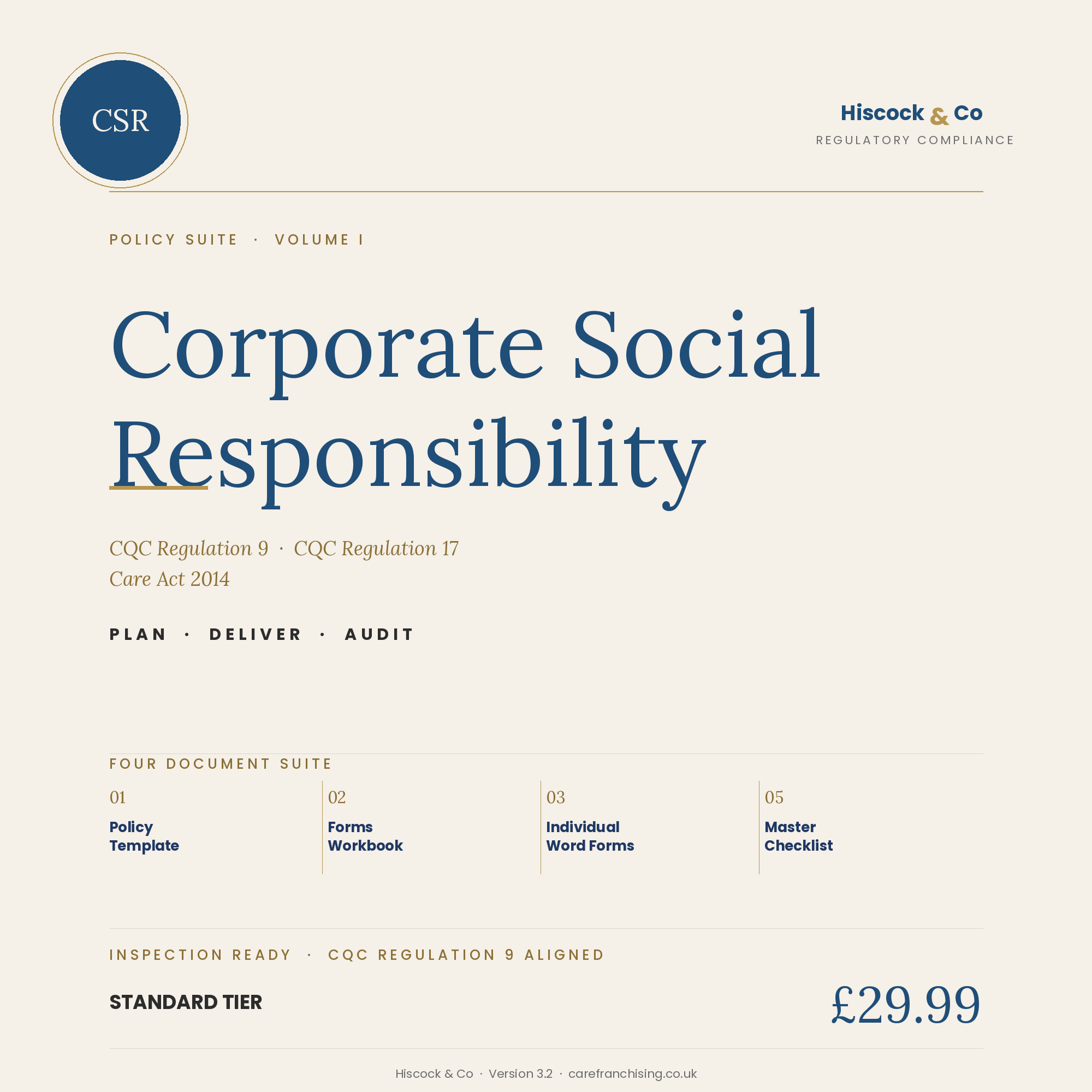 Corporate Social Responsibility Policy Suite cover