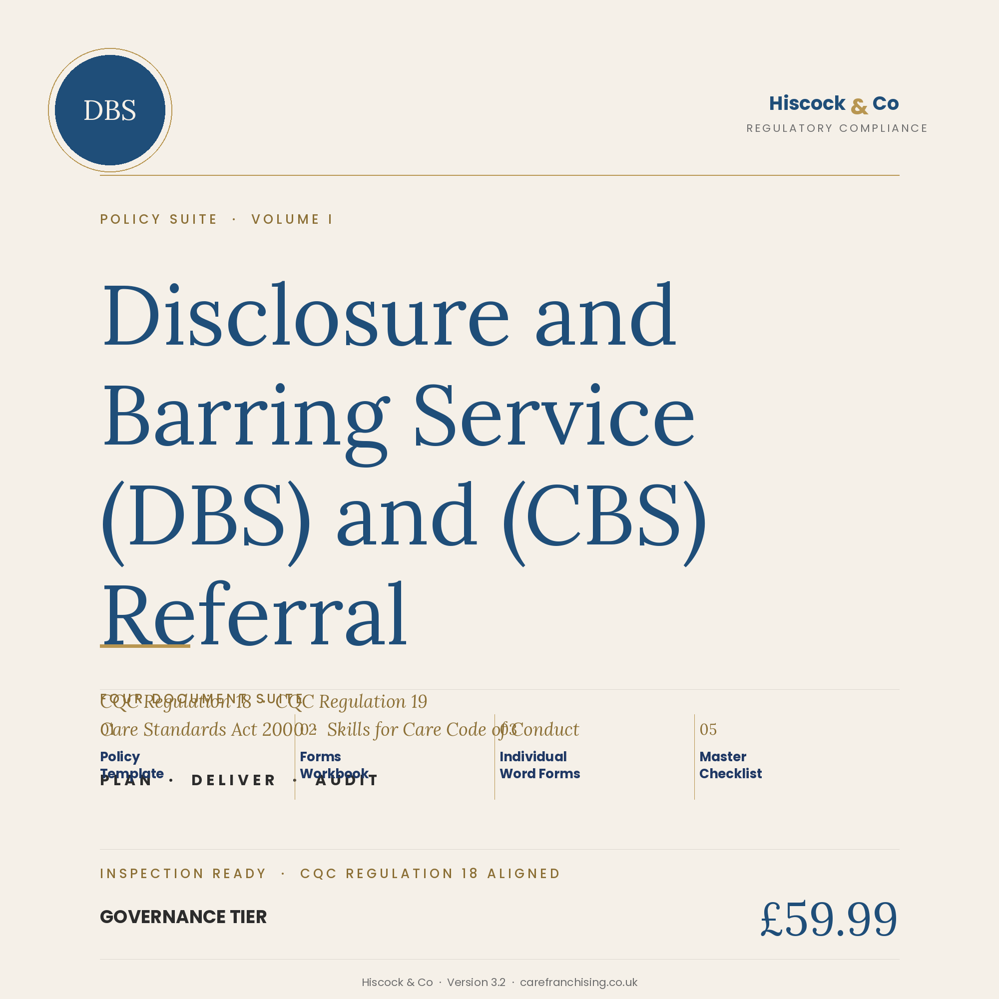DBS and DBS Referral Policy Suite cover