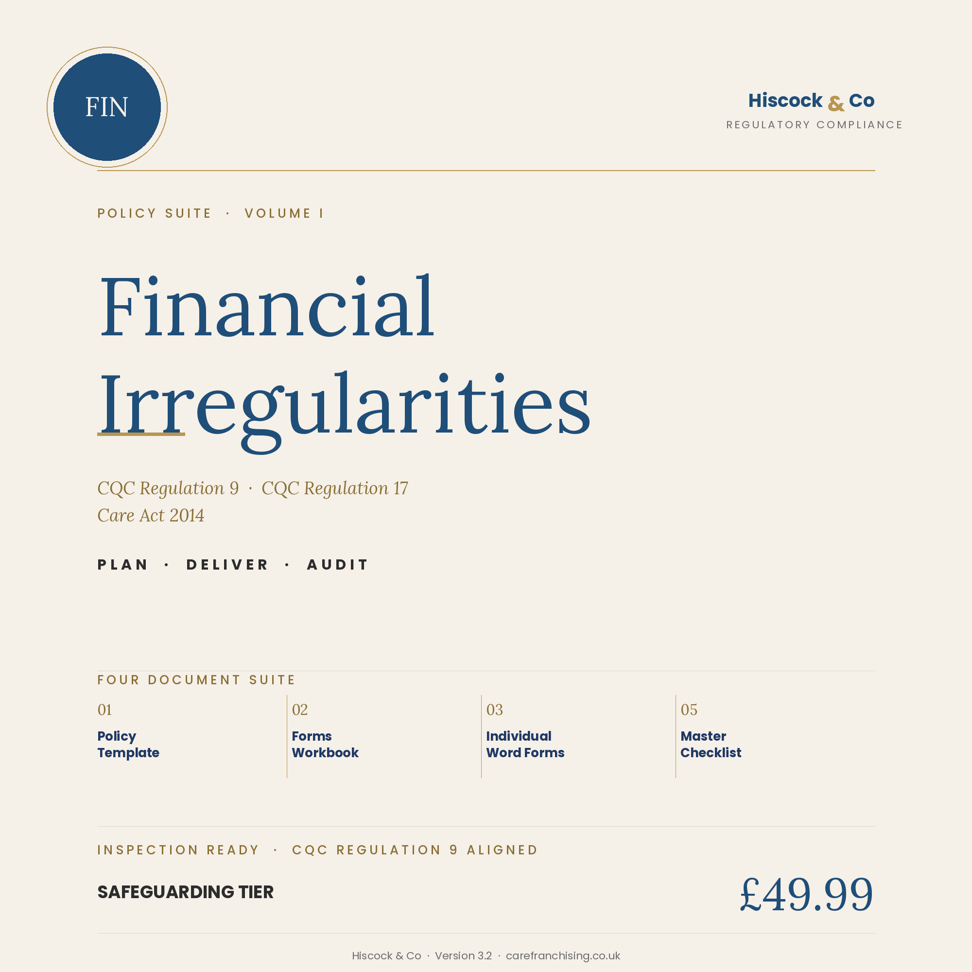 Financial Irregularities Policy Suite cover